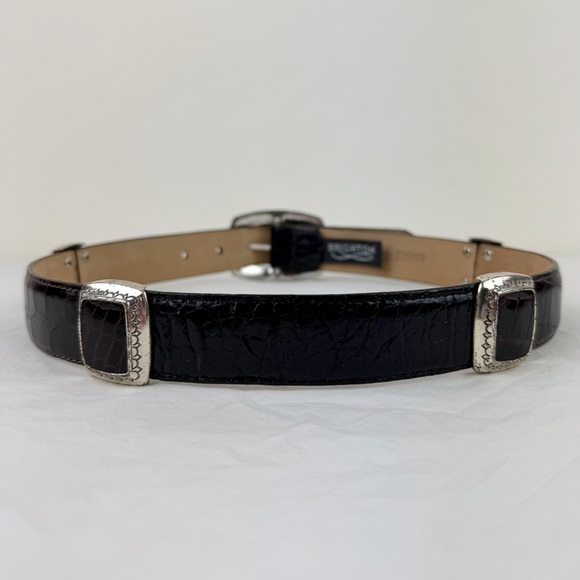 Brighton Black & Brown Alligator Embossed Belt - Picture 9 of 9